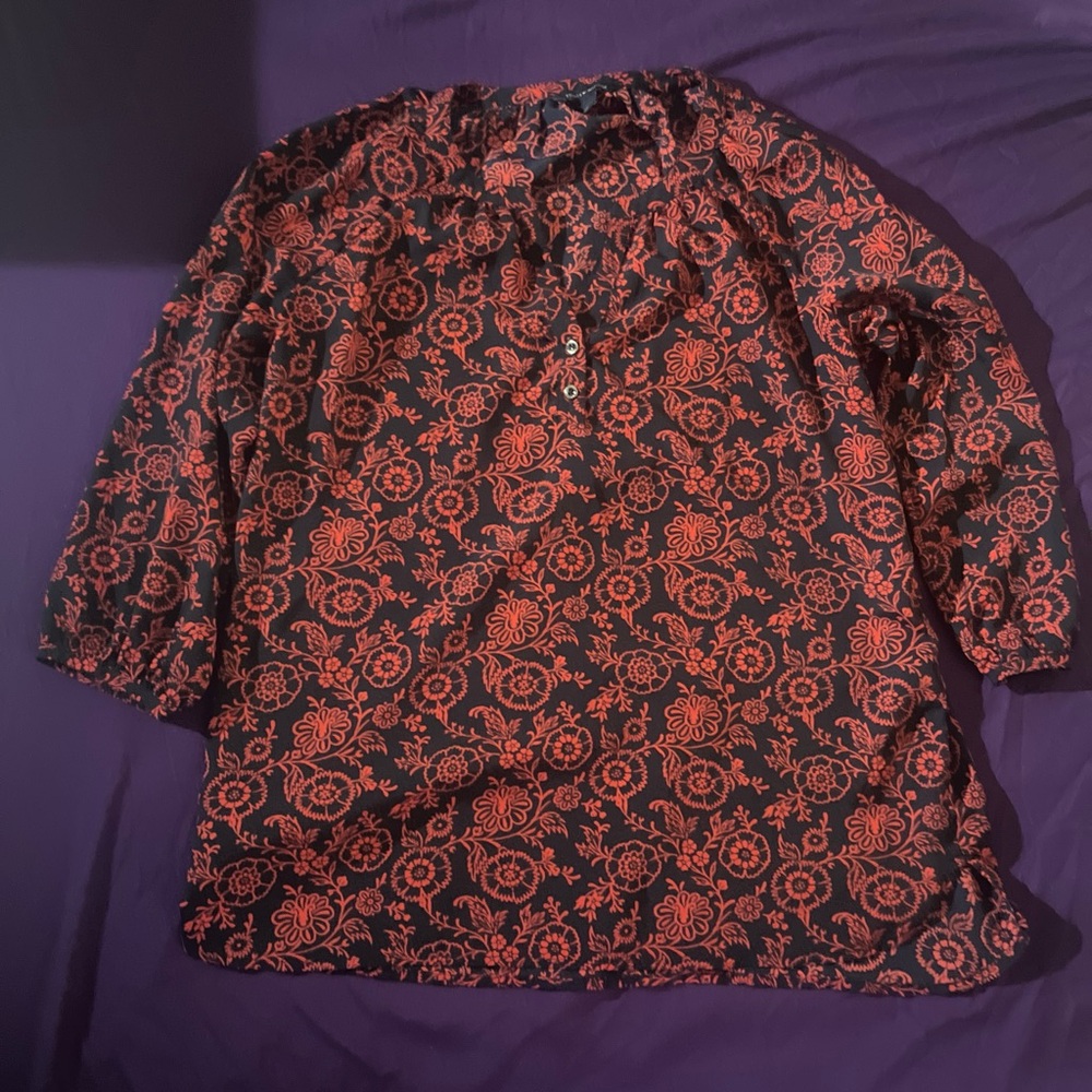 Tommy Hilfiger Black Tunic with Red Floral Print